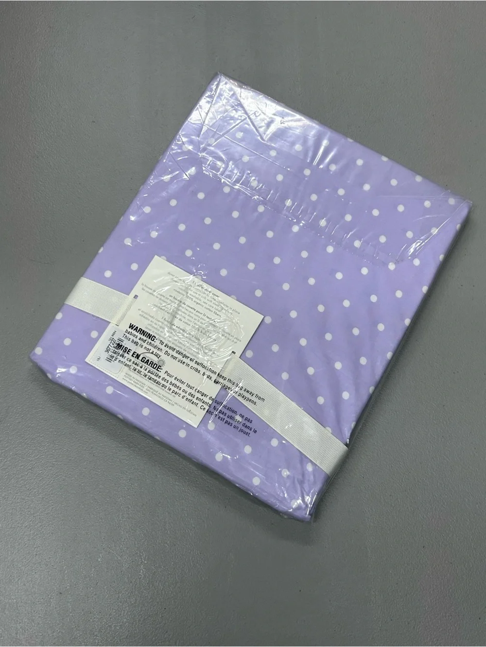 Pottery Barn Duvet Cover Lavender Purple White Pin Polka Dot Toddler Bedding NWT